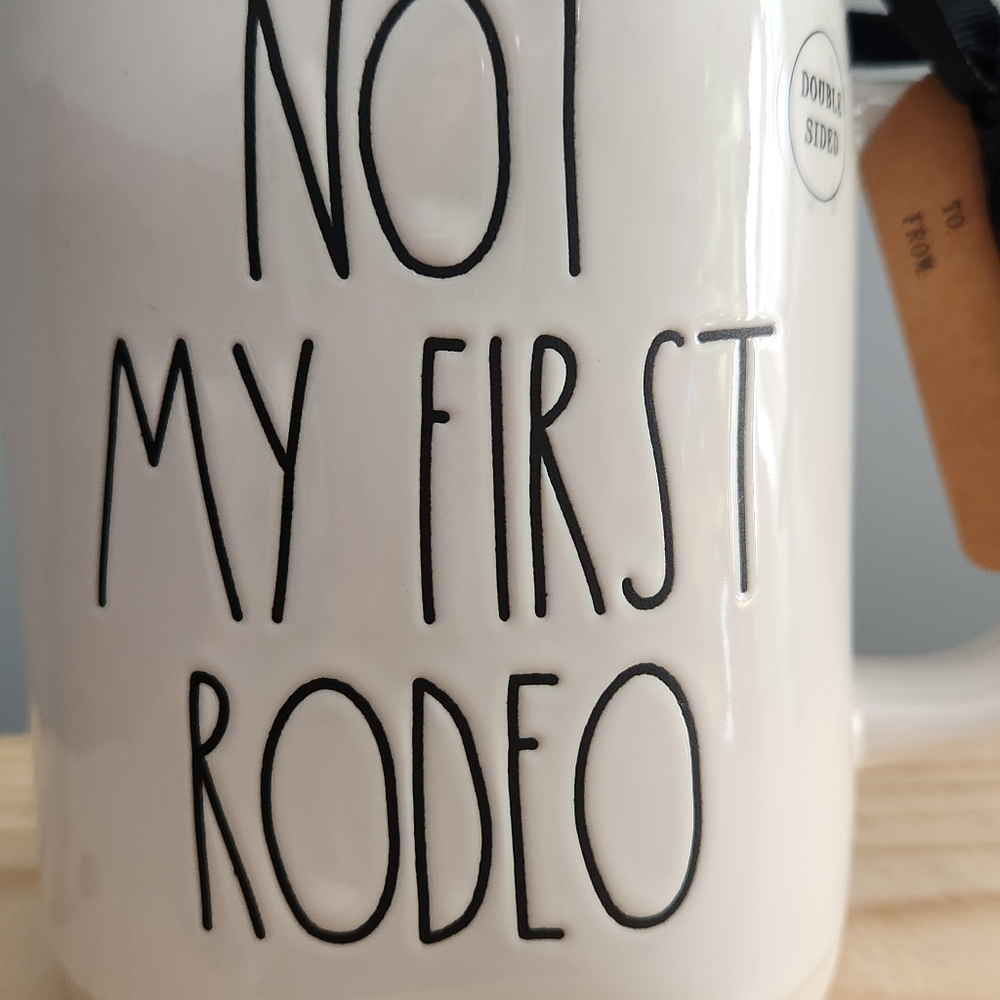 Rae Dunn Not My First Rodeo Horse Double-sided Ceramic Mug NWT - Picture 7 of 15